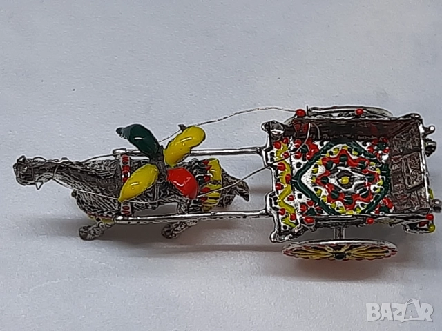 Сувенир от Палермо Сицилия сребърна сицилианска карета VASILE Palermo, снимка 2 - Арт сувенири - 52313702