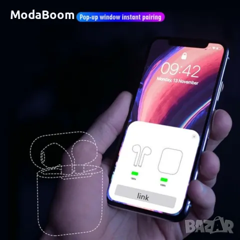 Безжични слушалки Inpods i12 TWS с цветен дизайн и управление чрез докосване, снимка 7 - Слушалки и портативни колонки - 48066570