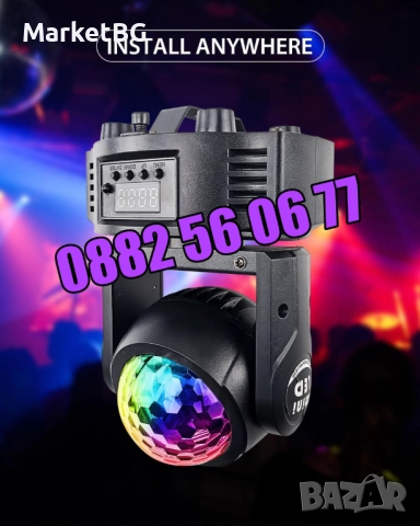 Дискотечен прожектор с 4 диода, прожектор Moving Head , снимка 7 - Декорация за дома - 52423604