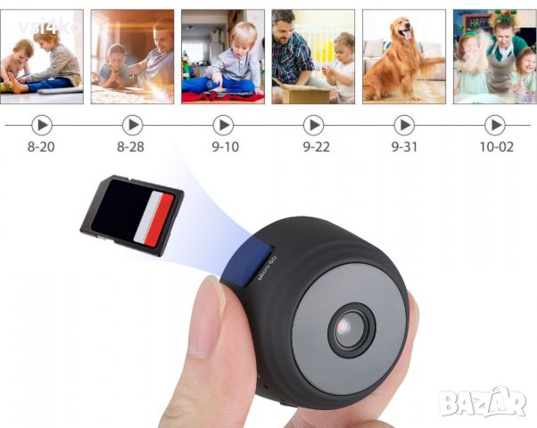 Wi-Fi Мини камера, с магнитна основа и вградена батерия, снимка 3 - Други - 39130450