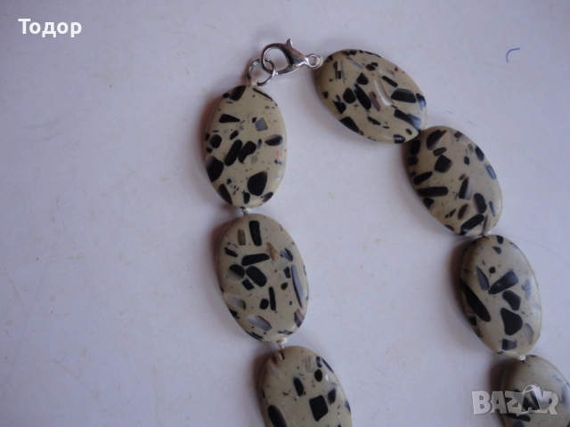 Невероятно колие гердан естествени камъни далматински яспис, снимка 6 - Колиета, медальони, синджири - 52855268