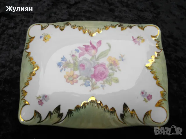 СТАРА БЪЛГАРСКА ПОРЦЕЛАНОВА КУТИЯ ЗА БИЖУТА СИП , снимка 2 - Антикварни и старинни предмети - 49959870