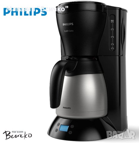 Програмируема кафе машина Philips HD7549/20 Gaia с термо кана, черна, снимка 2 - Кафемашини - 40267013
