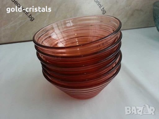 стъклени купички цветно розово стъкло 53г, снимка 6 - Антикварни и старинни предмети - 28614899