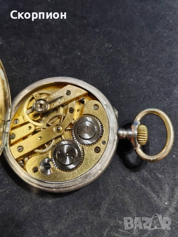 Швейцарски СРЕБЪРЕН джобен часовник 1901г. - 6 РУБИНА -  ПРОМОЦИЯ, снимка 8 - Джобни - 48366017