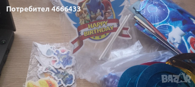 Украса за рожден ден Соник, снимка 4 - Игри и пъзели - 53164779