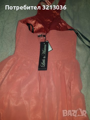 Официална дамска рокля цвят корал, нова марка Little Mistress London,размер uk 10,EU 38, снимка 3 - Рокли - 39392531