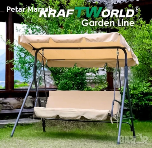 Градинска люлка KraftWorld „Тоскана“ – Усилена конструкция и подарък мека възглавница!, снимка 2 - Градински мебели, декорация  - 50634115