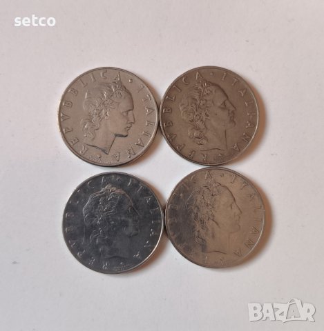 Италия лот 50 лири 1954 , 1955 , 1956 и 1957 година а2, снимка 2 - Нумизматика и бонистика - 43448418
