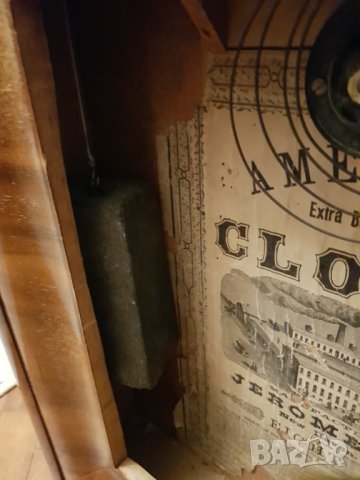 Стар американски стенен часовник, снимка 8 - Антикварни и старинни предмети - 27492639