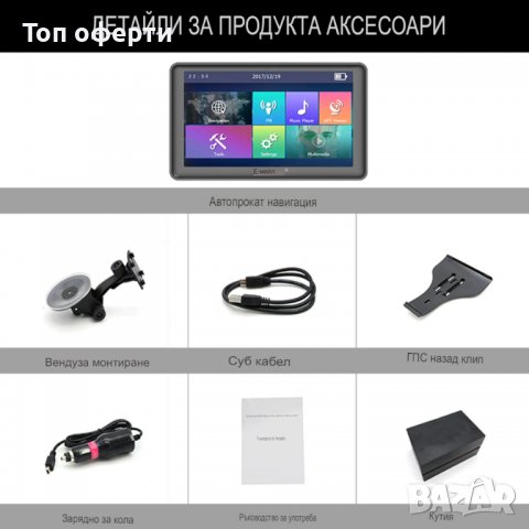 Навигация AWESAFE 7 инча 3D карта GPS Navitel Карта за камиони Безплатни актуализации Bluetooth AVIN, снимка 9 - Аксесоари и консумативи - 40177346