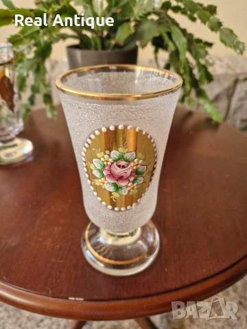 Страхотен антикварен лот от 2 чаши Бохемия Bochemia , снимка 5 - Антикварни и старинни предмети - 50782074