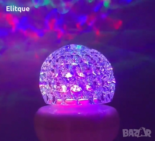 Коледна кристална въртяща се топка LED светлина