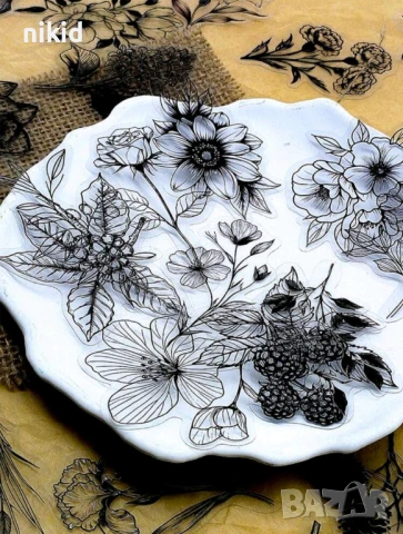 50 бр прозрачни черни черно бели самозалепващи лепенки стикери за украса декор картонена торта и др