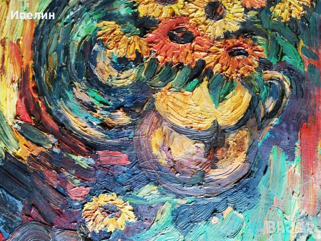 стара картина-цветя, снимка 4 - Картини - 28882206