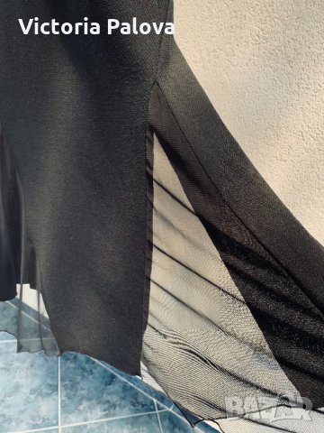 Дълга черна рокля DEPOLO, снимка 3 - Рокли - 33193761