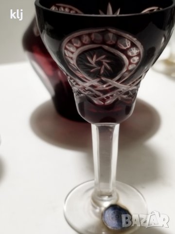 Кристални чаши с графа цветен червен кристал , снимка 5 - Колекции - 44018929