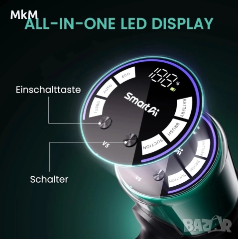 SmartAI V5 безкабелна прахосмукачка, 55 Kра/600 W/80минути , снимка 6 - Прахосмукачки - 52266027