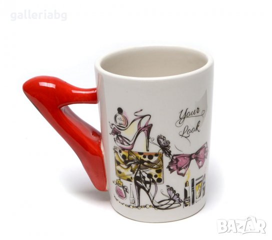Керамична чаша с дамска обувка, снимка 2 - Арт сувенири - 39143181