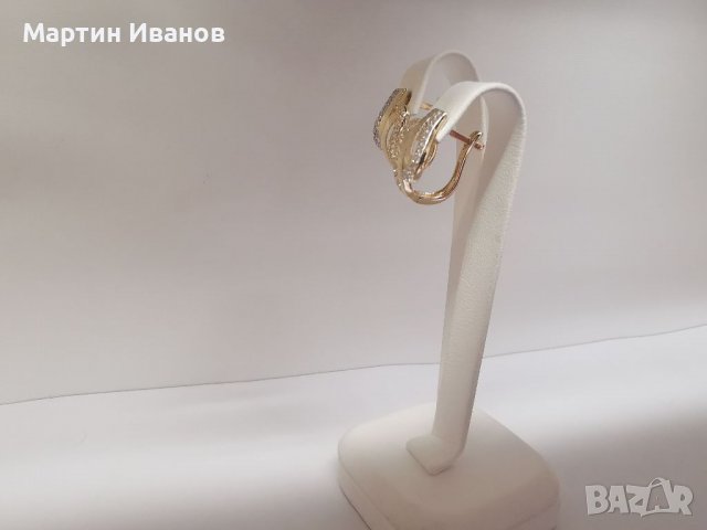 Златни обеци с цирконий 5, снимка 4 - Обеци - 38250808