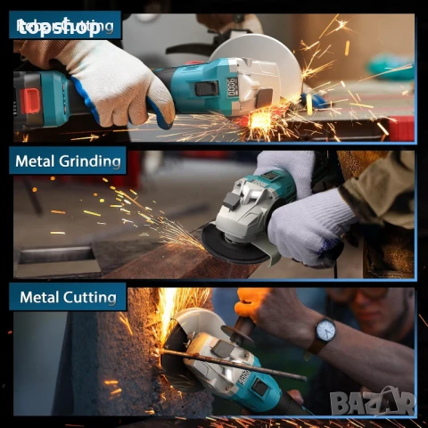 НОВ безжичен безчетков ъглошлайф Avhrit AG034 2X4.0AH батерии, 21V, 9000 об/мин, бързо зарядно ..., снимка 5 - Други инструменти - 50553488