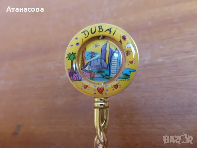 Позлатена сувенирна лъжичка с емайл Дубай лъжички, снимка 5 - Колекции - 49331026