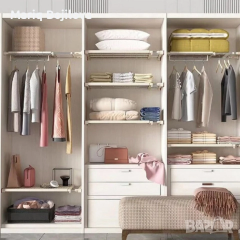 Разтегателен телескопичен рафт без пробиване 50–80 см , снимка 5 - Други стоки за дома - 52953095