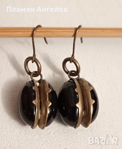 Винтидж, антикварни, посребрени обеци. , снимка 4 - Обеци - 52503776