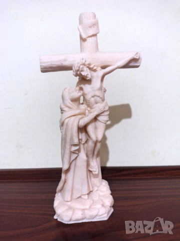 Страхотна Статуетка-Разпятие От Алабастър