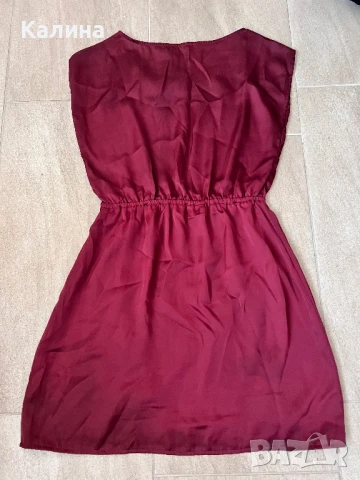 ЧИСТО НОВА Вишнева / тъмно червена рокля, снимка 5 - Рокли - 50592962