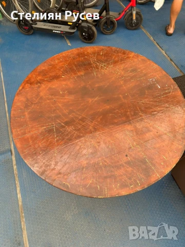 2507    трапезна  дървена кръгла маса 90 см -цена 35 лв              смр - дървен материал , стругов, снимка 3 - Маси - 51138107