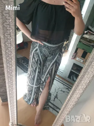 Zara Панталон Широк крачол, снимка 2 - Панталони - 48634151