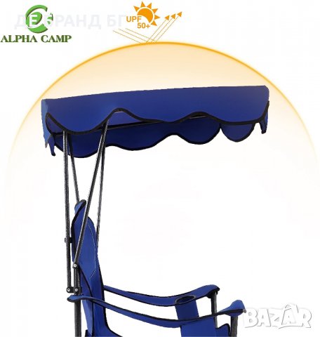 Сгъваем къмпинг стол със сенник и с чанта за съхранение E01CC-503 LIGHT BLUE , снимка 6 - Къмпинг мебели - 35095455