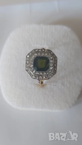 Златен пръстен с диаманти, снимка 3 - Пръстени - 50491856