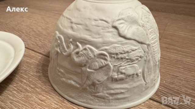 Разкошен чаен свещник, слончета–Фин порцелан! , снимка 7 - Антикварни и старинни предмети - 53057264