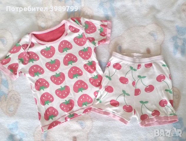 Летни детски пижамки, момиче 12-18м, снимка 3 - Бебешки пижами - 49662304