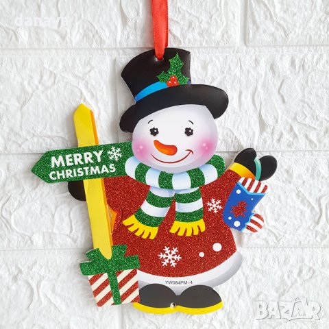 2558 Коледна украса за стена Merry Christmas, 19см, различни модели, снимка 8 - Декорация за дома - 35046673