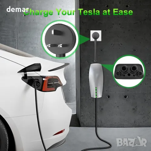 Aiskooc UK 3-пинов към Tesla Gen 2 UMC адаптер, 0,3 м дължина на кабела, 10 A, Tesla 3/S/X/Y, снимка 4 - Аксесоари и консумативи - 47763995
