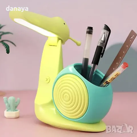 5576 Нощна лампа моливник Охлювче USB, снимка 2 - Органайзери - 48459897