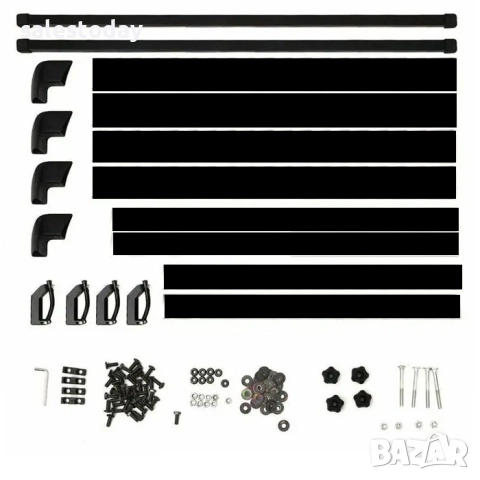 Багажник за кола, Скара за покрив на автомобил, джип, бус, с греди и Планки, 160 х 110 см, Черен, снимка 4 - Аксесоари и консумативи - 52317176