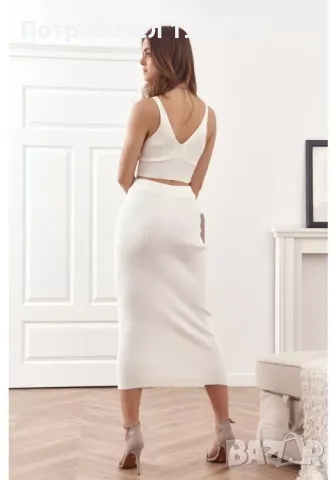 Дамски комплект от три части в цвят екрю 01092 FASARDI, снимка 2 - Блузи с дълъг ръкав и пуловери - 47751166