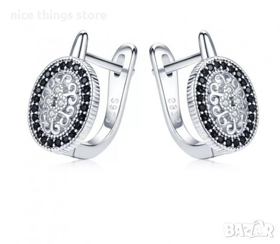 Красиви сребърни обици 67, снимка 2 - Обеци - 38899229