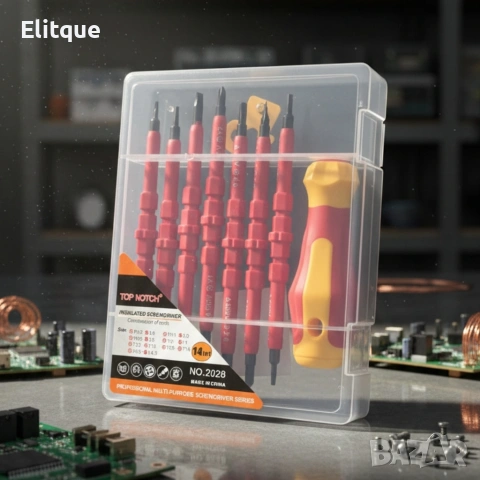 Професионален комплект двустранни изолирани отвертки с дръжка - 14в1, снимка 2 - Други стоки за дома - 53255920