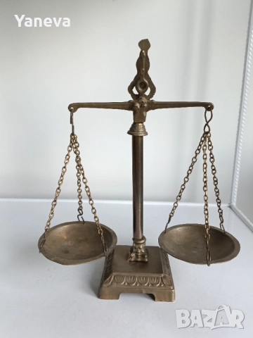 Vintage, бронзова, златарска, аптекарска везна. , снимка 5 - Статуетки - 52743237