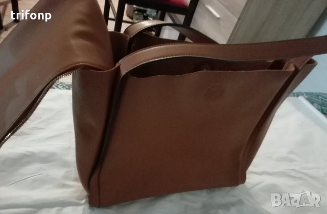 Светлокафява луксозна чанта