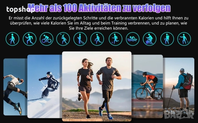 НОВ мъжки смарт часовник NX23 с функция за телефон, 2.0-инчов с LED фенерче IP68 водоустойчивост..., снимка 7 - Мъжки - 51563124