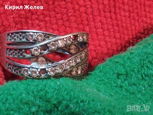 СТАР АЖУРЕН СРЕБЪРЕН СКЪПОЦЕНЕН АРТ ПРЪСТЕН СРЕБРО 925 с ФАСЕТИРАНИ ЦИРКОНИ 32514, снимка 17 - Пръстени - 38323572