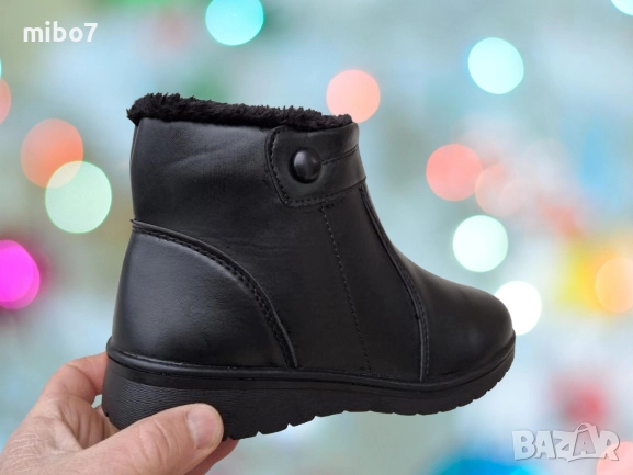  Дамски зимни боти с цип и топъл хастар в черно., снимка 4 - Дамски боти - 52695837