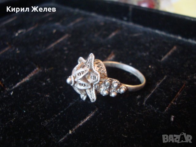 СТАРИНЕН СРЕБЪРЕН ПРЪСТЕН ФИЛИГРАН СРЕБРО 900 РЪЧНА ЮВЕЛИРНА МАЙСТОРСКА ФИНА ИЗРАБОТКА УНИКАТ 57501, снимка 16 - Антикварни и старинни предмети - 33051717