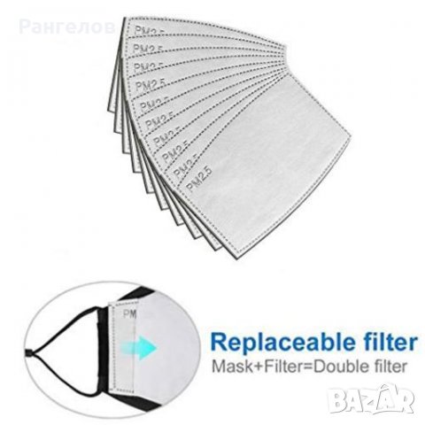 НАЛИЧНИ! FFP3 Филтър за маска с Карбонов 5-слоен активен (въглен) PM2.5/K N95 - N99/FFP3, снимка 3 - Медицински консумативи - 28418286